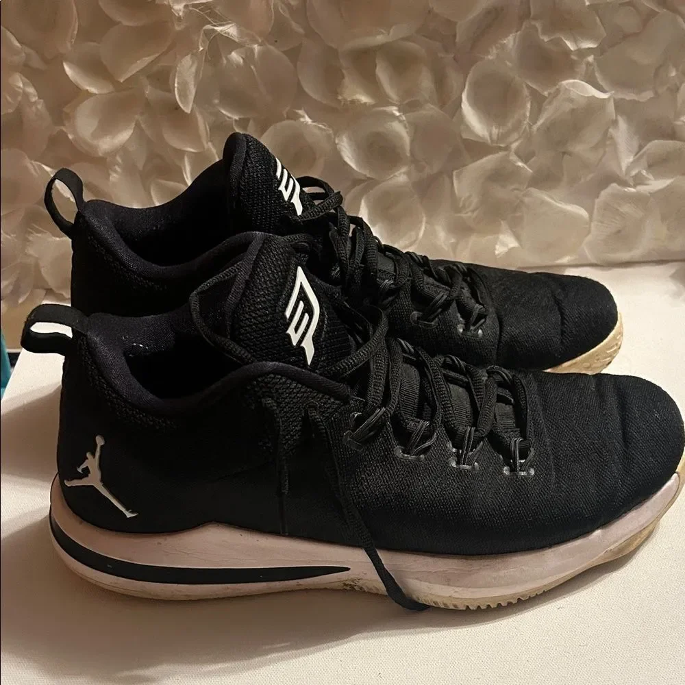 Jordan Black and White Athletic Shoes